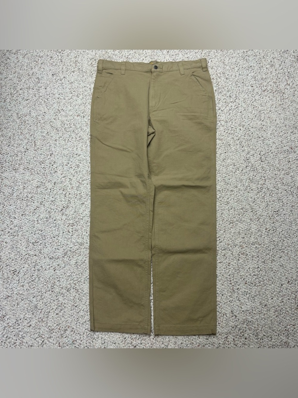 Carharrt Canvas Pants Men 38x34 Tan Relaxed Fit Rugged Flex Straight Workwear